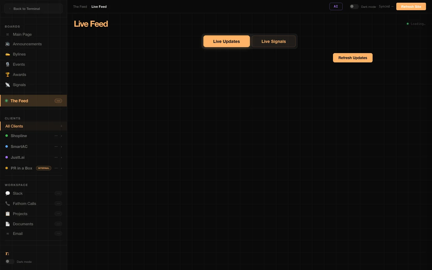 The Feed — consolidated intelligence stream