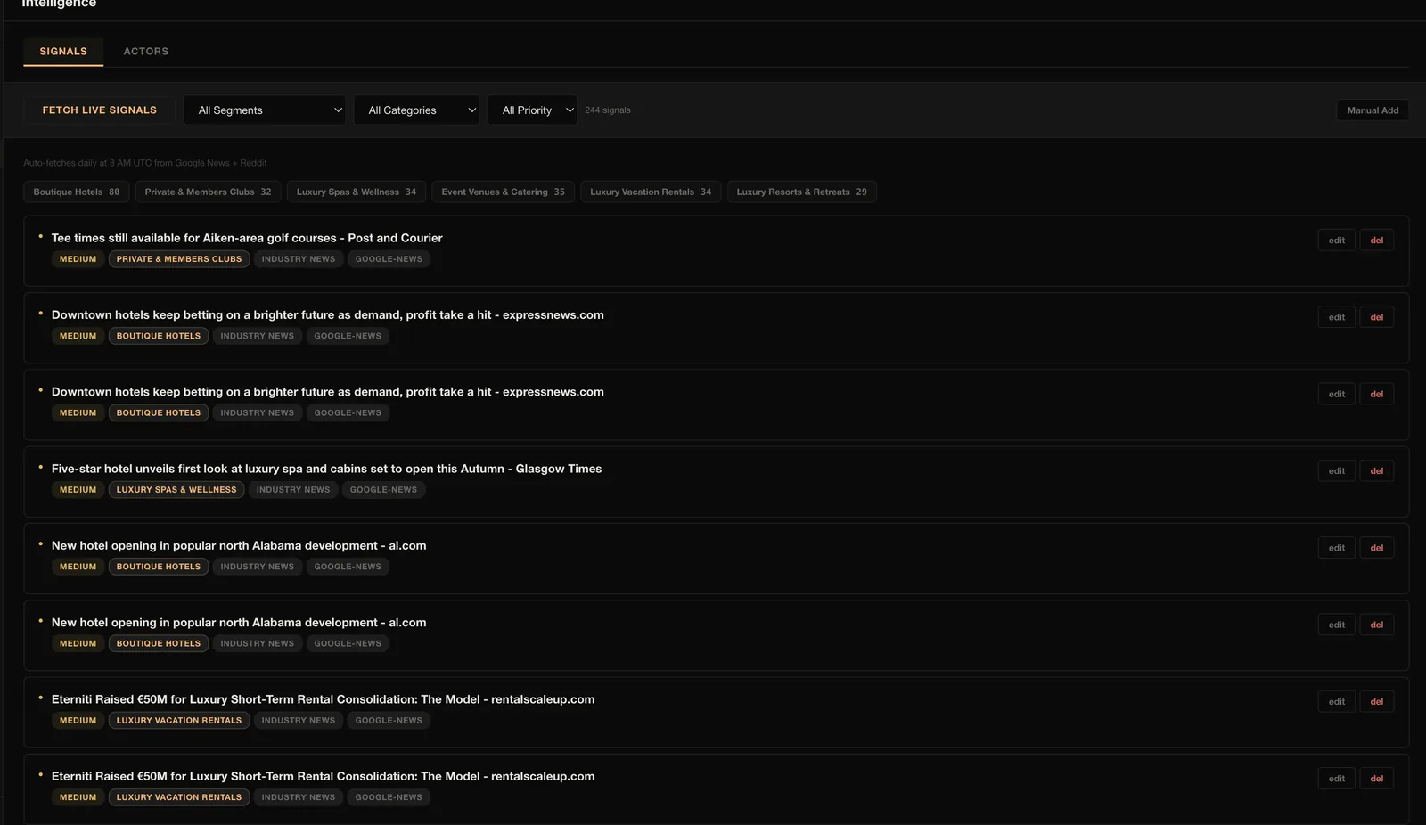 Signal Mapper dashboard